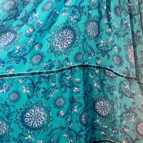 Standards & Practices Teal Paisley Print Dress Size Large - Picture 7 of 7